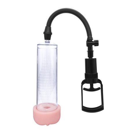 Power Escorts –Power Pump Juicy – Penis Pump – With Improved Exchangeable Pussy – Black/Transparant