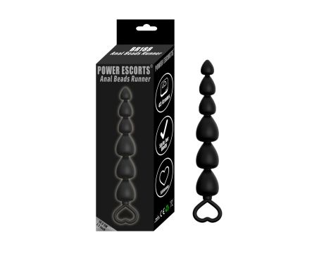 Plug-Power Escorts - Anal Beads Runner - Silicone-Black