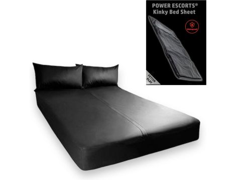 Power Escorts - BR190 - Kinky Bed Sheet Black - 160 x 227 CM - 3