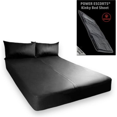 Power Escorts - BR190 - Kinky Bed Sheet Black - 160 x 227 CM - 2