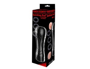 Quickes Pro - Vibrating masturbator + 3 pack cockring - image 2