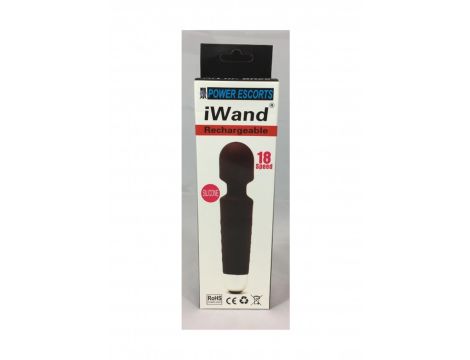 Iwand black rechargeable silicone bodywand massager - 2