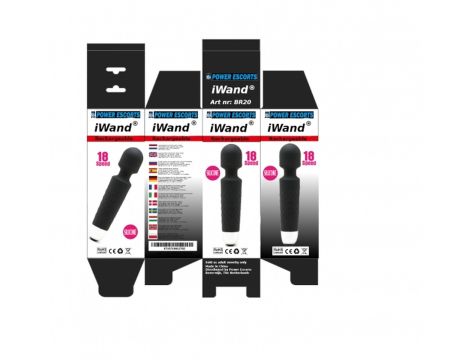 Iwand black rechargeable silicone bodywand massager - 3