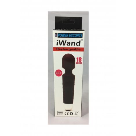 Iwand black rechargeable silicone bodywand massager - 2