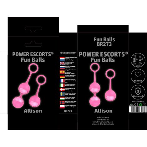 Kulki-Funballs Allison-Duo Kegel Balls Slicone Pink - 5