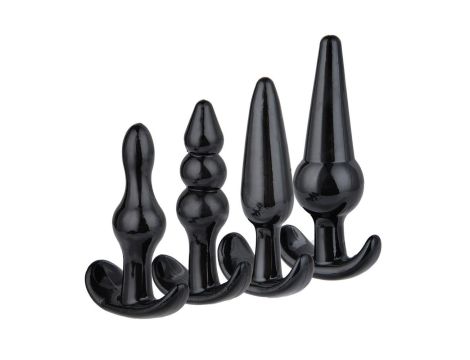 Plug-Quatro Anal Plugs Starter Set- 4-Pack Black - 8