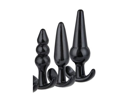 Plug-Triple Anal Plugs Starter Set- 3-Pack Anal Plugs Black - 8