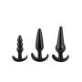 Plug-Triple Anal Plugs Starter Set- 3-Pack Anal Plugs Black - 5