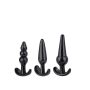 Plug-Triple Anal Plugs Starter Set- 3-Pack Anal Plugs Black - 6