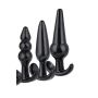 Plug-Triple Anal Plugs Starter Set- 3-Pack Anal Plugs Black - 9