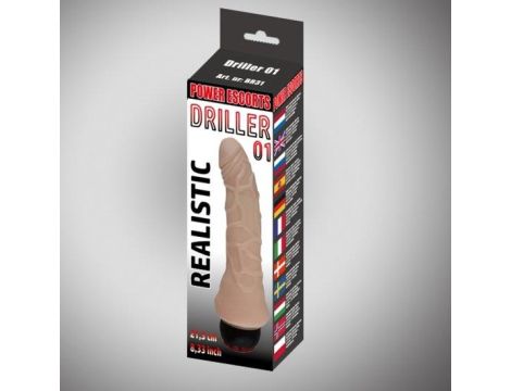 Driller 01  flesh 21,5 cm realistic vibrating - 2