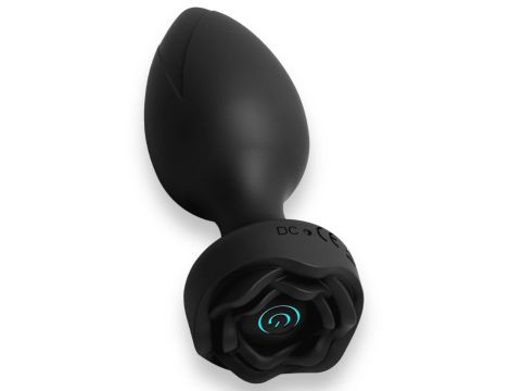 Power Escorts - Princess Plug - Remote Rose Design Plug - USB Rechargeable - 10 Functions - Black - 6