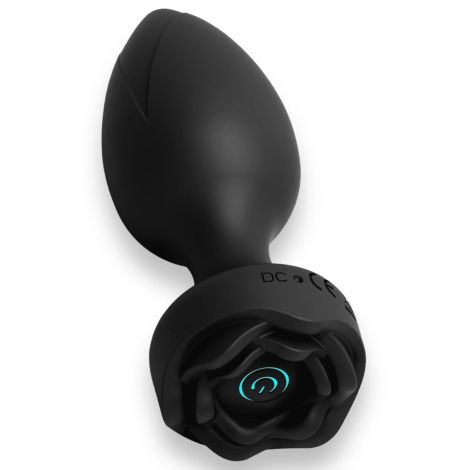 Power Escorts - Princess Plug - Remote Rose Design Plug - USB Rechargeable - 10 Functions - Black - 6