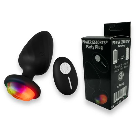 Power Escorts - Party Plug - Remote Plug Black, USB Rechargeable - 10 Functions - 2