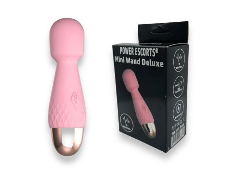 Power Escorts - Mini Wand De Luxe Pink - 11,6 Cm / 4.5 Inch Silicone Wand Massager - 2