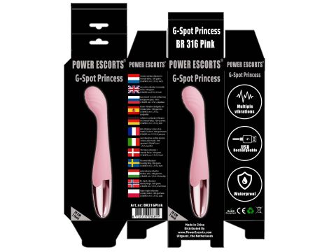 Power Escorts - Pink - G Spot Princess - 18 Cm / 7 Inch Silicone G Spot Vibrator - 4