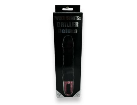 Power Escorts - Driller De Luxe Black - 21 Cm / 8.2 Inch Fat Silicone Realistic Vibrator - 3