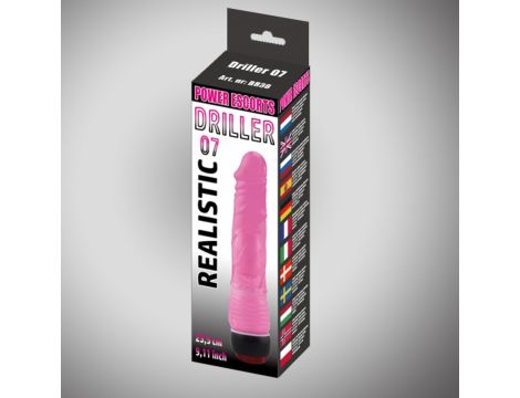 Driller 07 pink 21,5 cm realistic vibrating - 2