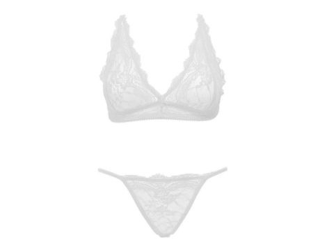 Ouno-Sexy Lingerie Set 2 parts-L/XL-White