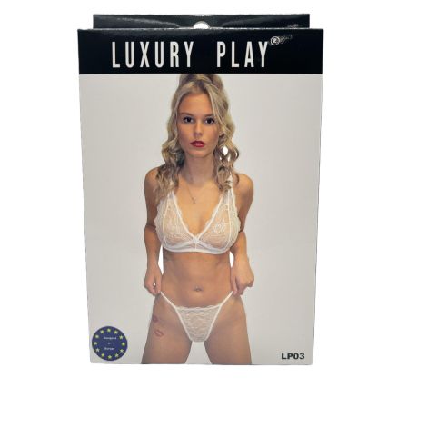 Bielizna-Luxury Play - Lingerie Set Medium White