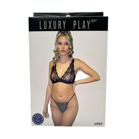 Bielizna-Luxury Play - Lingerie Set Small Black