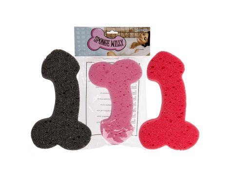 Zabawka - Bath Sponge Penis - 19cm black - 3