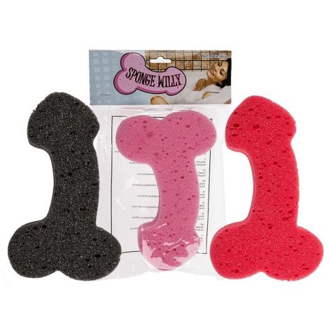 Zabawka - Bath Sponge Penis - 19cm black - 3