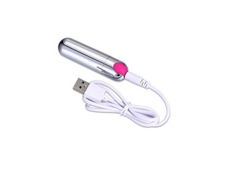 Wibrator-Strong Bullet Vibrator Silver/Pink USB 10 Function - 4