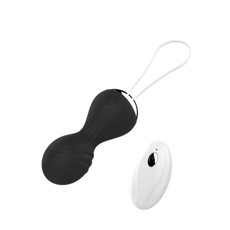 Kulki-Vibrating Silicone Kegel Balls USB 10 Function / Remote control -Black