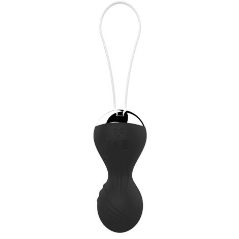 Kulki-Vibrating Silicone Kegel Balls USB 10 Function / Remote control -Black - 4