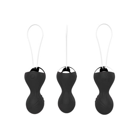 Kulki-Vibrating Silicone Kegel Balls USB 10 Function / Remote control -Black - 5