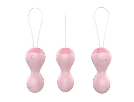 Kulki-Vibrating Silicone Kegel Balls USB 10 Function / Remote control -Flesh - 5