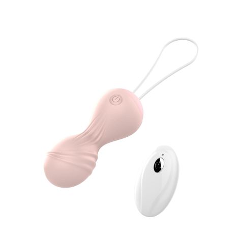 Kulki-Vibrating Silicone Kegel Balls USB 10 Function / Remote control -Flesh