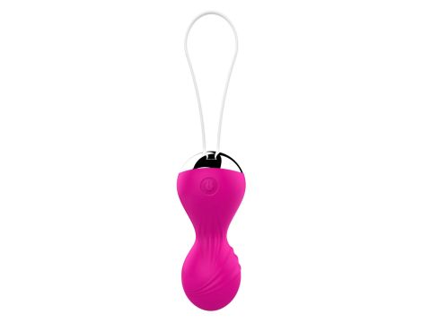 Kulki-Vibrating Silicone Kegel Balls USB 10 Function / Remote control -Pink - 2