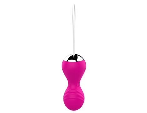 Kulki-Vibrating Silicone Kegel Balls USB 10 Function / Remote control -Pink - 3