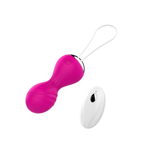 Kulki-Vibrating Silicone Kegel Balls USB 10 Function / Remote control -Pink