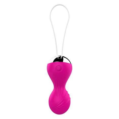 Kulki-Vibrating Silicone Kegel Balls USB 10 Function / Remote control -Pink - 2