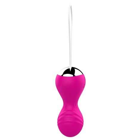 Kulki-Vibrating Silicone Kegel Balls USB 10 Function / Remote control -Pink - 3