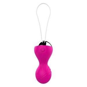 Kulki-Vibrating Silicone Kegel Balls USB 10 Function / Remote control -Pink - image 2