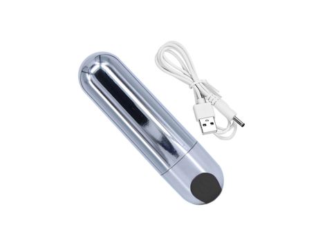 Wibrator-Strong Bullet Vibrator Silver/Black USB 10 Function - 3