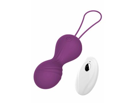 Kulki-Vibrating Silicone Kegel Balls USB 10 Function / Remote control -Purple