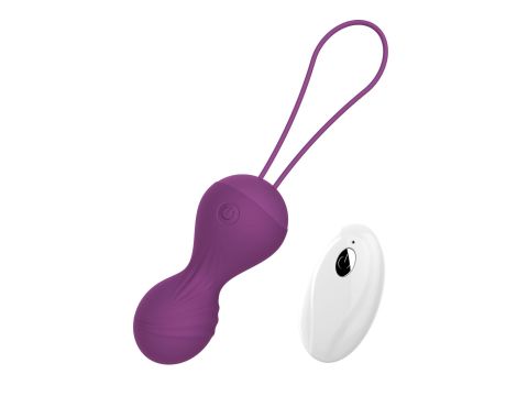 Kulki-Vibrating Silicone Kegel Balls USB 10 Function / Remote control -Purple - 3