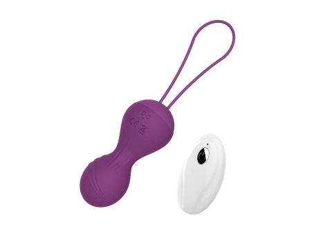 Kulki-Vibrating Silicone Kegel Balls USB 10 Function / Remote control -Purple - 5