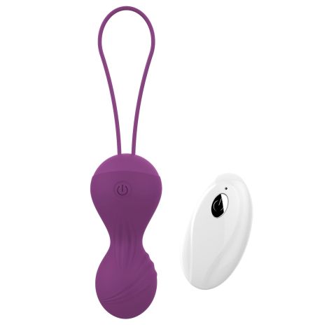 Kulki-Vibrating Silicone Kegel Balls USB 10 Function / Remote control -Purple - 2