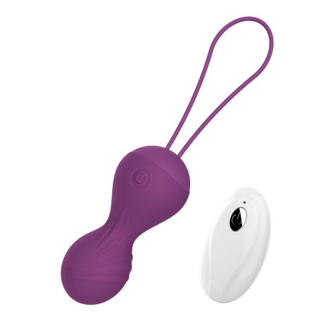 Kulki-Vibrating Silicone Kegel Balls USB 10 Function / Remote control -Purple - 3