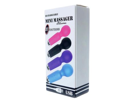 Stymulator-Rechargeable Mini Masager USB 20 Functions - Blue - 7