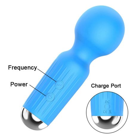 Stymulator-Rechargeable Mini Masager USB 20 Functions - Blue - 4