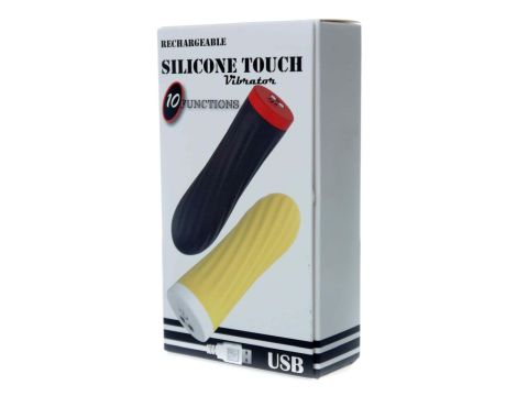 Stymulator-Rechargeable Silicone Touch Vibrator USB 10 Functions - Black - 7