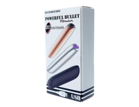 Stymulator-Rechargeable Powerful Bullet Vibrator USB 20 Functions - Shine Black - 9