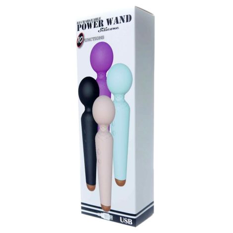 Stymulator-Rechargeable Power Wand USB 10 Functions - Flesh - 8